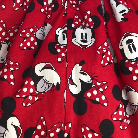 Disney Minnie Mouse All Over Print Red Party Holiday Fit & Flare Dress Girls 5/6 - Picture 13 of 16